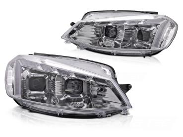 VOLL LED Scheinwerfer Tagfahrlicht für VW Golf 7.5 VII Facelift Bj. 17-20 Chrom